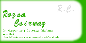 rozsa csirmaz business card